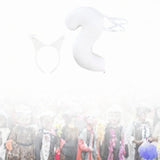 Maxbell Squirrel Ears and Tail Set Cosplay Hair Hoop for Performance Party Role Play White