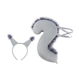 Maxbell Squirrel Ears and Tail Set Cosplay Hair Hoop for Performance Party Role Play Gray