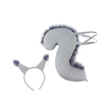 Maxbell Squirrel Ears and Tail Set Cosplay Hair Hoop for Performance Party Role Play Gray