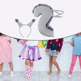 Maxbell Squirrel Ears and Tail Set Cosplay Hair Hoop for Performance Party Role Play Gray