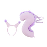 Maxbell Squirrel Ears and Tail Set Cosplay Hair Hoop for Performance Party Role Play Purple