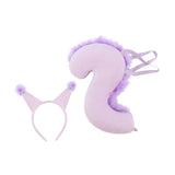 Maxbell Squirrel Ears and Tail Set Cosplay Hair Hoop for Performance Party Role Play Purple