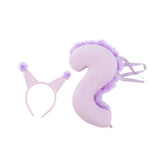 Maxbell Squirrel Ears and Tail Set Cosplay Hair Hoop for Performance Party Role Play Purple