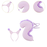 Maxbell Squirrel Ears and Tail Set Cosplay Hair Hoop for Performance Party Role Play Purple