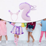 Maxbell Squirrel Ears and Tail Set Cosplay Hair Hoop for Performance Party Role Play Purple