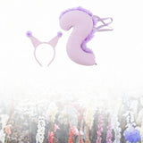 Maxbell Squirrel Ears and Tail Set Cosplay Hair Hoop for Performance Party Role Play Purple