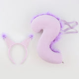 Maxbell Squirrel Ears and Tail Set Cosplay Hair Hoop for Performance Party Role Play Purple