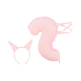Maxbell Squirrel Ears and Tail Set Cosplay Hair Hoop for Performance Party Role Play Pink