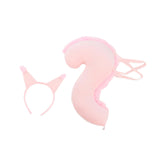 Maxbell Squirrel Ears and Tail Set Cosplay Hair Hoop for Performance Party Role Play Pink
