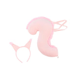 Maxbell Squirrel Ears and Tail Set Cosplay Hair Hoop for Performance Party Role Play Pink