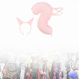 Maxbell Squirrel Ears and Tail Set Cosplay Hair Hoop for Performance Party Role Play Pink