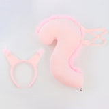 Maxbell Squirrel Ears and Tail Set Cosplay Hair Hoop for Performance Party Role Play Pink