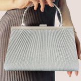 Maxbell Evening Clutch Handbag Elegant Evening Bag for Dinner Holidays Birthday Gift Silver