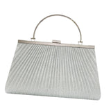 Maxbell Evening Clutch Handbag Elegant Evening Bag for Dinner Holidays Birthday Gift Silver
