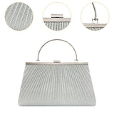 Maxbell Evening Clutch Handbag Elegant Evening Bag for Dinner Holidays Birthday Gift Silver