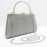 Maxbell Evening Clutch Handbag Elegant Evening Bag for Dinner Holidays Birthday Gift Silver