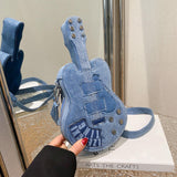 Maxbell Shoulder Bag for Women Guitar Shape Crossbody Bag for Vacation Street Travel