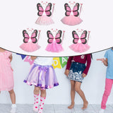 Maxbell Girls Fairy Costume Set Butterfly Wing Costume Cosplay for Halloween Holiday Dot Skirt
