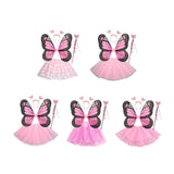 Maxbell Girls Fairy Costume Set Butterfly Wing Costume Cosplay for Halloween Holiday Dot Skirt