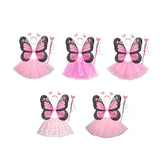 Maxbell Girls Fairy Costume Set Butterfly Wing Costume Cosplay for Halloween Holiday Dot Skirt