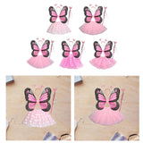 Maxbell Girls Fairy Costume Set Butterfly Wing Costume Cosplay for Halloween Holiday Dot Skirt