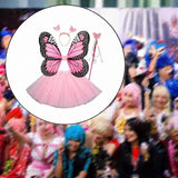 Maxbell Girls Fairy Costume Set Butterfly Wing Costume Cosplay for Halloween Holiday Sequined Skirt
