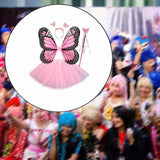 Maxbell Girls Fairy Costume Set Butterfly Wing Costume Cosplay for Halloween Holiday Solid Skirt
