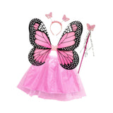Maxbell Girls Fairy Costume Set Butterfly Wing Costume Cosplay for Halloween Holiday Snowflake Skirt