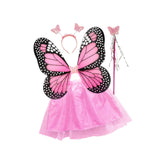 Maxbell Girls Fairy Costume Set Butterfly Wing Costume Cosplay for Halloween Holiday Snowflake Skirt