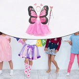 Maxbell Girls Fairy Costume Set Butterfly Wing Costume Cosplay for Halloween Holiday Snowflake Skirt