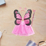 Maxbell Girls Fairy Costume Set Butterfly Wing Costume Cosplay for Halloween Holiday Snowflake Skirt