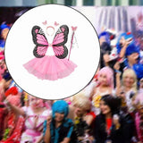 Maxbell Girls Fairy Costume Set Butterfly Wing Costume Cosplay for Halloween Holiday Ruffle Edge Skirt