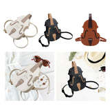 Maxbell Violin Shaped Crossbody Bag Shoulder Bag PU Leather Mini Pouch Messenger Bag White