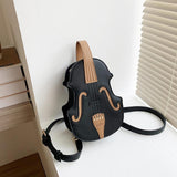 Maxbell Violin Shaped Crossbody Bag Shoulder Bag PU Leather Mini Pouch Messenger Bag Black