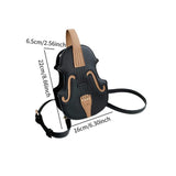 Maxbell Violin Shaped Crossbody Bag Shoulder Bag PU Leather Mini Pouch Messenger Bag Black