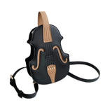 Maxbell Violin Shaped Crossbody Bag Shoulder Bag PU Leather Mini Pouch Messenger Bag Black