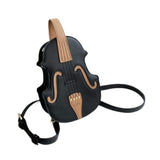 Maxbell Violin Shaped Crossbody Bag Shoulder Bag PU Leather Mini Pouch Messenger Bag Black