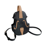 Maxbell Violin Shaped Crossbody Bag Shoulder Bag PU Leather Mini Pouch Messenger Bag Black