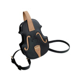Maxbell Violin Shaped Crossbody Bag Shoulder Bag PU Leather Mini Pouch Messenger Bag Black