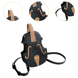 Maxbell Violin Shaped Crossbody Bag Shoulder Bag PU Leather Mini Pouch Messenger Bag Black