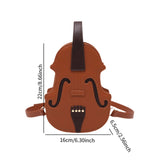 Maxbell Violin Shaped Crossbody Bag Shoulder Bag PU Leather Mini Pouch Messenger Bag Brown