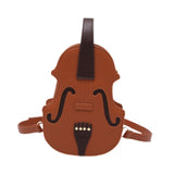 Maxbell Violin Shaped Crossbody Bag Shoulder Bag PU Leather Mini Pouch Messenger Bag Brown