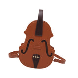 Maxbell Violin Shaped Crossbody Bag Shoulder Bag PU Leather Mini Pouch Messenger Bag Brown
