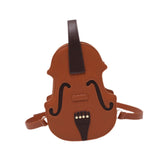 Maxbell Violin Shaped Crossbody Bag Shoulder Bag PU Leather Mini Pouch Messenger Bag Brown