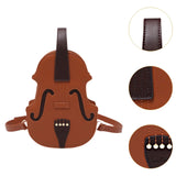 Maxbell Violin Shaped Crossbody Bag Shoulder Bag PU Leather Mini Pouch Messenger Bag Brown