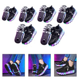 Maxbell Kids LED Roller Shoes Casual Skating Shoes with Double Wheels for Boys Girls 21cm