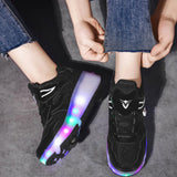 Maxbell Kids LED Roller Shoes Casual Skating Shoes with Double Wheels for Boys Girls 21.5cm