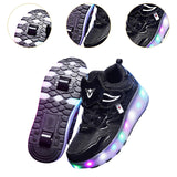 Maxbell Kids LED Roller Shoes Casual Skating Shoes with Double Wheels for Boys Girls 22cm