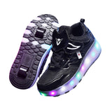 Maxbell Kids LED Roller Shoes Casual Skating Shoes with Double Wheels for Boys Girls 23.5cm