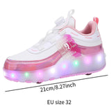 Maxbell Kids Roller Skate Shoes Gift Sneakers with 2 Wheeled for Park Running Outdoor 21cm